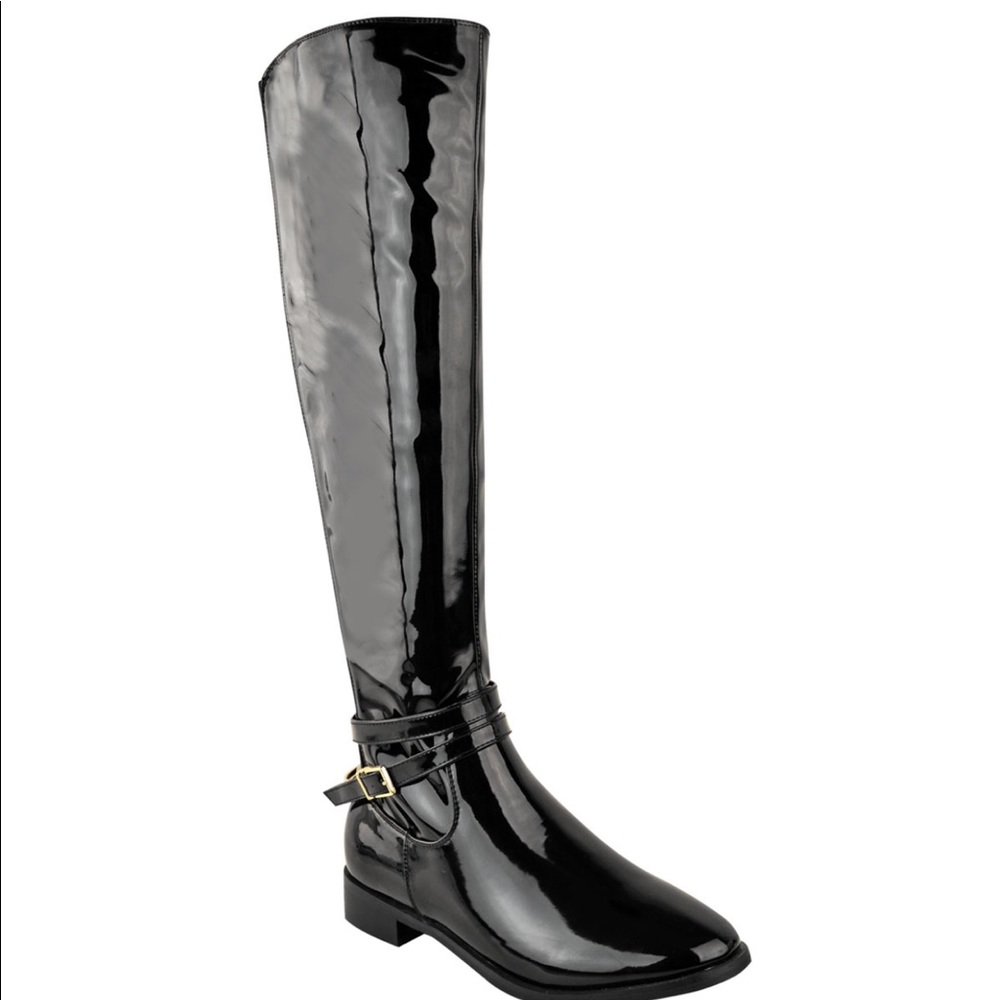 NEW red and green stripe shiny boots - Picture 4 of 5